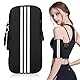 Risipu Handytasche Joggen，Sportarmband, für iPhone,Samsung, Schweißfest und Schnell-Trocknend, Armtasche für Running,Fitness, Laufen zubehör Kompatibel mit Mobiltelefonen unter 6,7 Zoll (Schwarz)