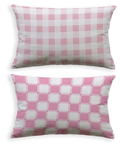 Housse de coussin rose 40x60 lavable avec fermeture eclair robuste pour protéger vos oreillers - 2