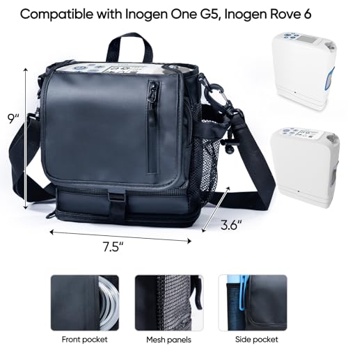 Image of BAGSFY Lightweight Carry Shoulder Bag for Inogen One G5 and Rove 6 Tote, Portable Oxygen Concentrator Carrying Case for Inogen One G5 Accessories and Battery.