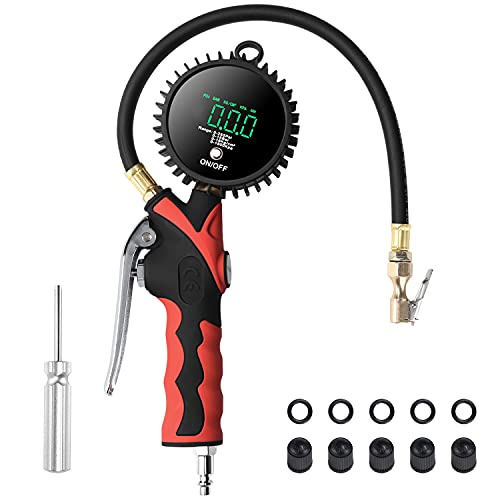 Digital Tire Inflator with Pressure Gauge, 255PSI LED Big Screen Tire Pressure Gauge, Heavy Duty Air Compressor Accessories 3pcs Set, Air Down Kit Quick Rubber Hose and Quick Connect Coupler Digital Tire Inflator with Pressure Gauge, 255PSI LED Big Screen Tire Pressure Gauge, Heavy Duty Air Compressor Accessories 3pcs Set, Air Down Kit Quick Rubber Hose and Quick Connect Coupler
