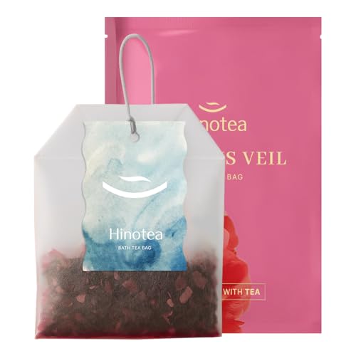 HINOTEA Oriental Bath Tea Bag (1.06 oz) – Hibiscus Veil | Curated by Professional Spa Sommelier | Traditional Botanical Tea Blend with Hibiscus, Rosemary, and Houttuynia | Natural Bath Therapy
