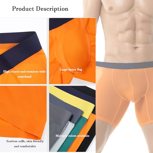Men Sexy Trunks Ultrathin Transparent Sports Underwear Extended Panties Quick Drying Thin Bulge Pouch Boxer Shorts4