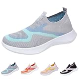 Orthopädische Schuhe Damen Slip On Ohne Schnürung Laufschuhe Leicht Flache Sohle Trekkingschuhe Gewebt Atmungsaktiv Sportschuhe Casual Bequeme Wanderschuhe Turnschuhe Freizeitschuhe