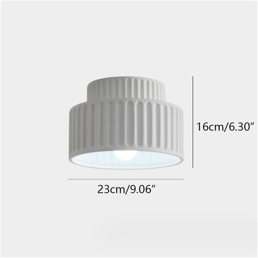 Nordic Colorful Cream Resin Ceiling Light Modern Flush Mount Ceiling Lamp E27 Base Ceiling Lighting Close to Ceiling Light Fixtures for Cloakroom Kitchen Porch Hallway Restaurant, White (Beige)