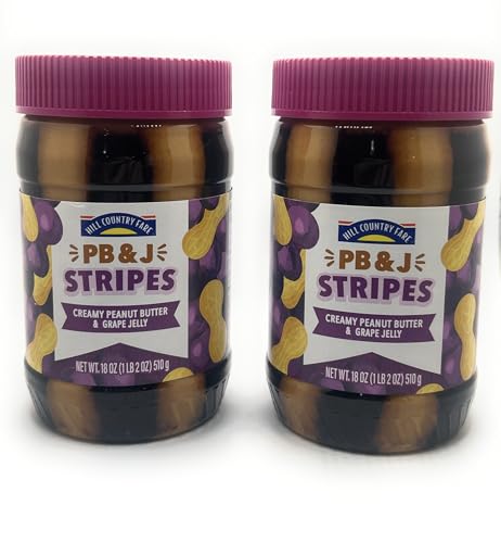 Hill Country Fare Creamy Peanut Butter & Jelly Stripes 18oz