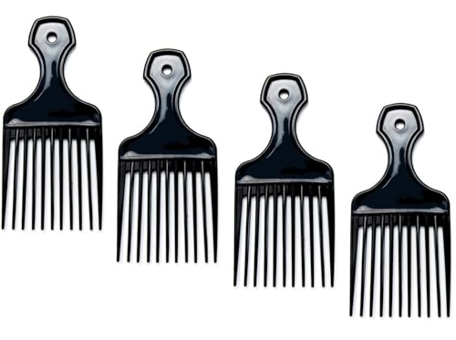 Peine plástico afro 10 púas 5.5" pack 4 miniatura 1