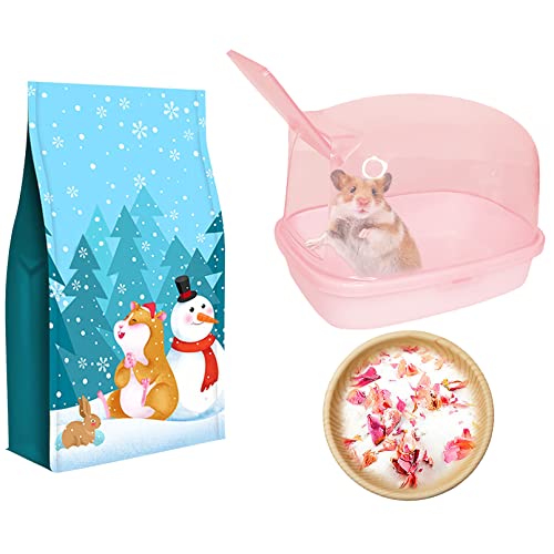Fhiny Hamster Sand Bathroom, Bathing Sand Chinchilla Dust Bath Potty Litter Plastic Transparent Container Sandbox Small Pet Sleep Hideout Cage Accessories for Gerbil Mice Dwarf Rat (Pink) Fhiny Hamster Sand Bathroom, Bathing Sand Chinchilla Dust Bath Potty Litter Plastic Transparent Container Sandbox Small Pet Sleep Hideout Cage Accessories for Gerbil Mice Dwarf Rat (Pink)