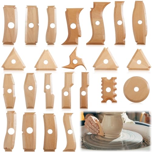 Amylove 23 Pcs Pottery Ribs Pottery Foot Ring Tool for Ceramics
