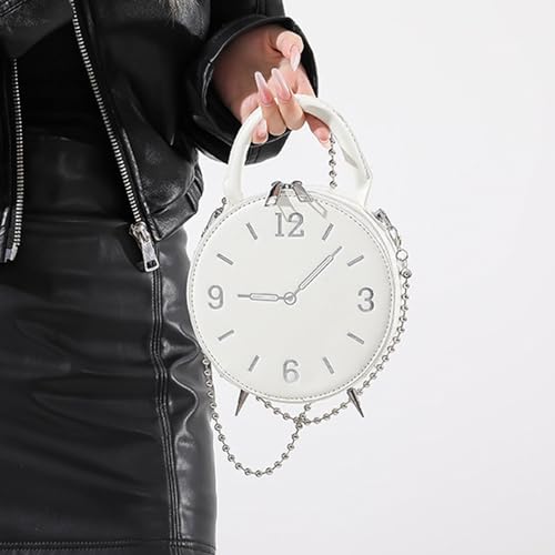 Shoulder Bag for Women PU Leather Modern Clock Handbag Small Cell Phone Purse with 2 Way Zippers for Daily Use3