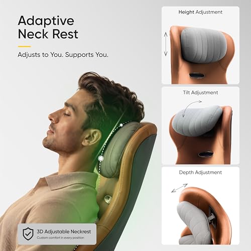 Image of Frido ErgoLuxe Executive Chair | Premium Ergonomic Office Chair with Integrated Lumbar Support | 3D Adjustable Armrests, Retractable Footrest & 145 Reclining | High Back Computer Chair | Tan