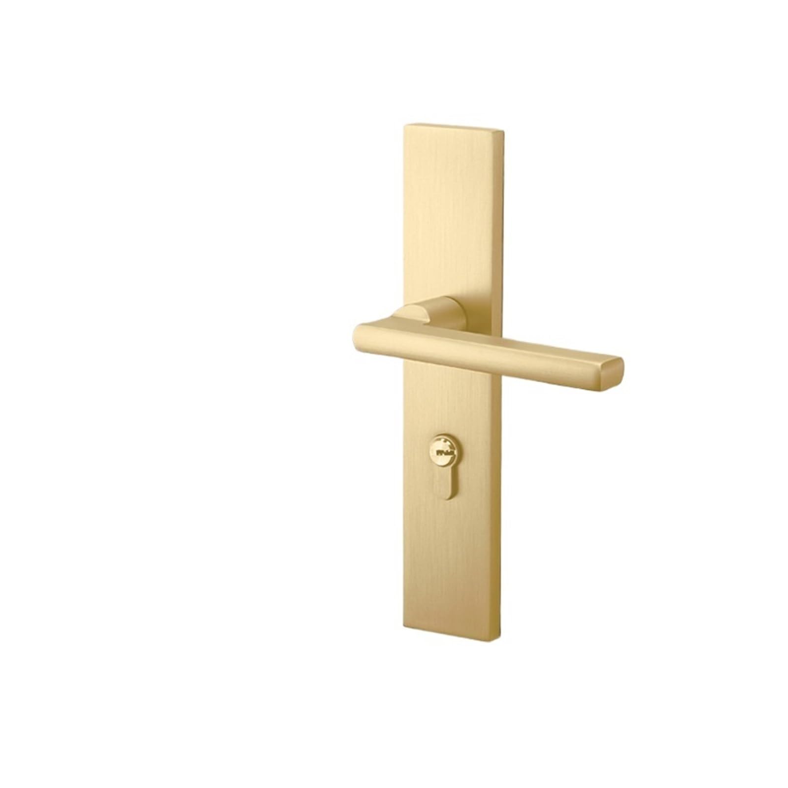 Brushed Door Lock Indoor Home Silent Wooden Bedroom Handle Split(L Matte Gold Mute 35-50mm)