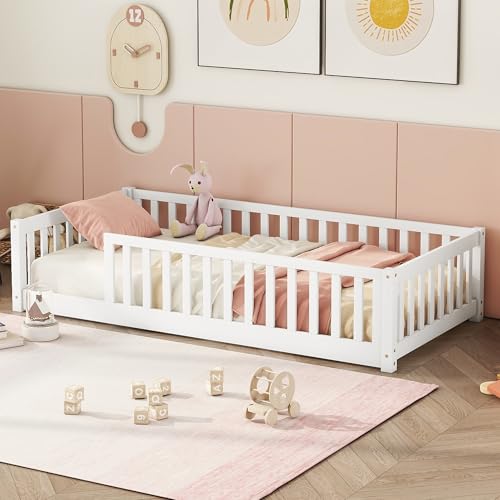 Twin Size Kids Montessori Floor Bed,Twin Floor Bed Frame...