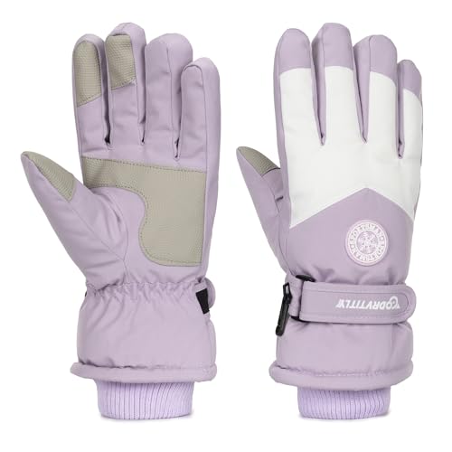 XuoAz Winter-Ski-Gloves-Women Waterproof-Snow-Gloves Touchscreen Warm Snowboard Mittens for Skiing Hiking Running
