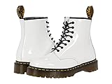 Dr. Martens Unisex 1460 Bex Patent Leather Platform Boots, White Patent Lamper, 7 US Women/6 US Men