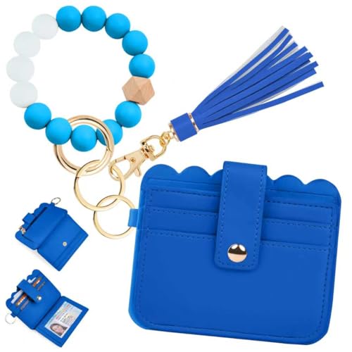 Image of Wristlet Wallet for Women with Keychain - RFID Card Holder Small Wallet Wristlet with Key Ring
