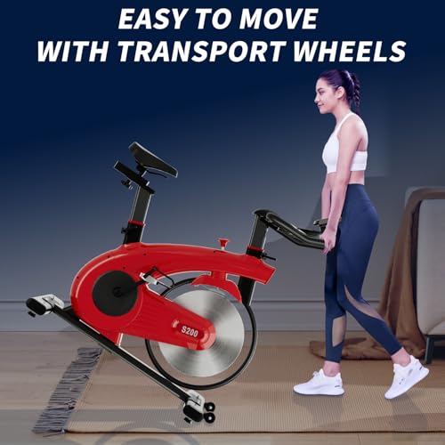 Image of Exercise Bike,Stationary Bikes for Home - Adjustable Workout Bike, Professional Exercise Bikes for Home, Efficient Workout Bike with Smartphone Mount & Digital Pulse Display