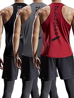 Neleus Men's 3 Pack Mesh Workout Muscle Tank Top,5007,Black,Dark Grey,Red,US M,EU L
