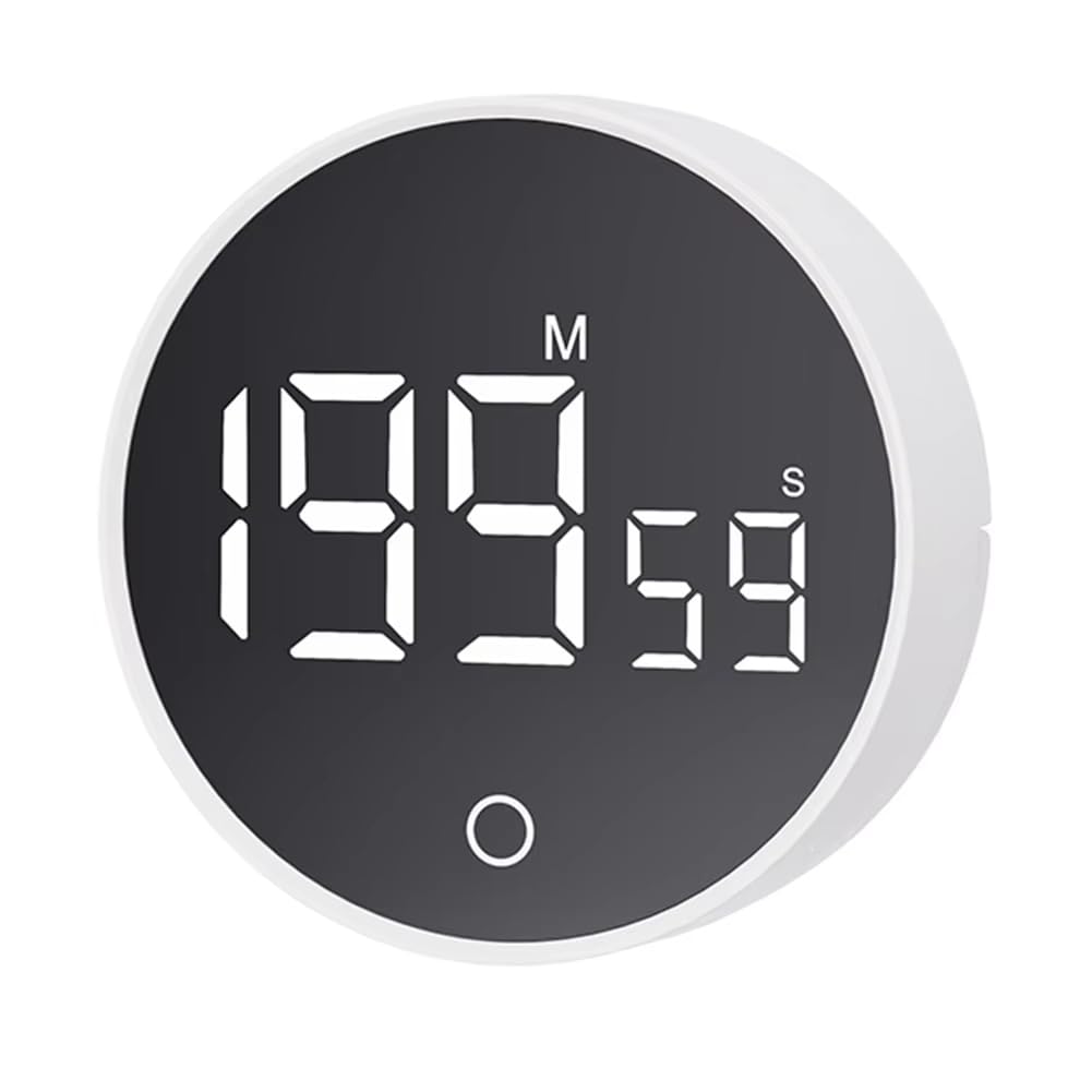 CTRLZS Magnetic Countdown Clock Kitchen Timer Manual Digital Timer Stand Desk Clock Cooking Timer Shower Study Stopwatch White