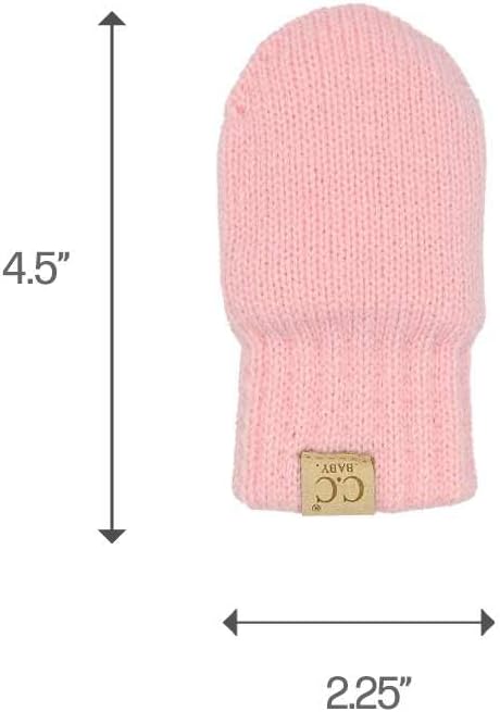C.C Babies' Winter Cable Knit Beanie and Fuzzy Lined Mitten Set - Image 4