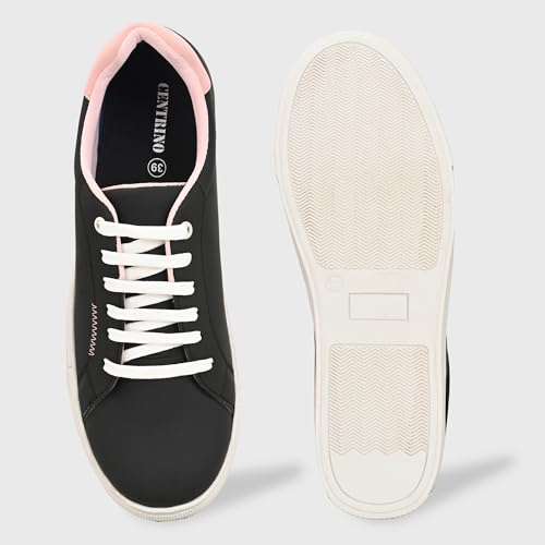 Image of Centrino Women Casual Shoes | Colorblock Sneakers with Ultra Soft Cushion Lace-Up Shoes All-Day Comfort | Trendy & Lightweight Design | Low Top Flat Sole(7611)