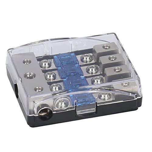 Soporte de Fusible de Audio para Automóvil, Radio de Automóvil, 1 Entrada, 4 Salidas, Bloque de Distribución de Energía de 60 A, Soporte de Fusible de Audio, Divisor Universal para Automóvil, Camión,