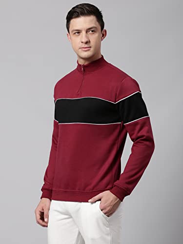 Image of Dennis Lingo Men's Poly Cotton Sweatshirt - High Neck, Full Sleeves and Regular Fit, Casual Winter Wear for Men