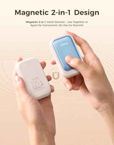 Image of OCOOPA AI Magnetic Hand Warmers Rechargeable 2 Pack, 5000mAh Ultra-Thin Electric Glove Heater Handwarmer,UL Certified, Men Women Gifts for Christmas,Birthday,Winter Essentials,UT4 Young