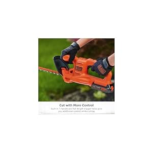 BLACK+DECKER 20V MAX Hedge Trimmer Cordless, 18 inch Blade, (1) Battery and Charger Included, Light Weight Reduced Vibration, Bush Trimmer Hedger (LHT218C1) — photo 5 of 6
