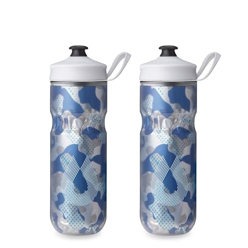 Image of HydraPak | Polar Bottle - Polar Sport Insulated Water Bottle 2-Pack - BPA-Free, Sport & Bike Squeeze Bottle with Handle (Contender Blue, 600ml / 20oz)