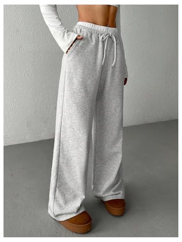 GORGLITTER Girl's Color Block Wide Leg Sweatpants Elastic High Waisted Track Pants2