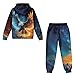 Suhoaziia Fire Flames Eagle Boys Full Zip Hoodies Casual Long Sleeve Zipper Sweatshirts and Sweatpant Tracksuit 2 Piece Outfits Jogger Sets with Pockets Sweatsuits Fall Fashion Clothes