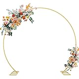 Fomcet 7.2FT Gold Round Backdrop Stand Metal Circle Balloon Arch Frame Large Wedding Arch Stand for