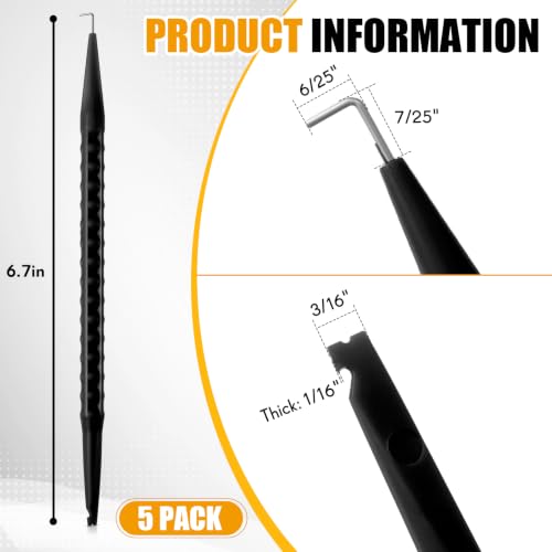 Image of Daifunli 5 Probe Pick Spudger Tools with L-Shaped Hook, Black