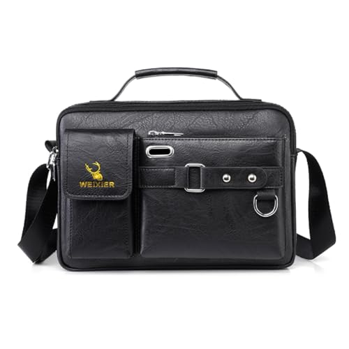 TOKSHOP Maleta Executiva Masculina Transversal em Couro PU Resistente Bolsa Social Carteiro Mensagei