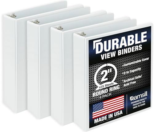 Classeur 5,1 cm Samsill blanc à anneaux pour organiser vos cours et archives de maison