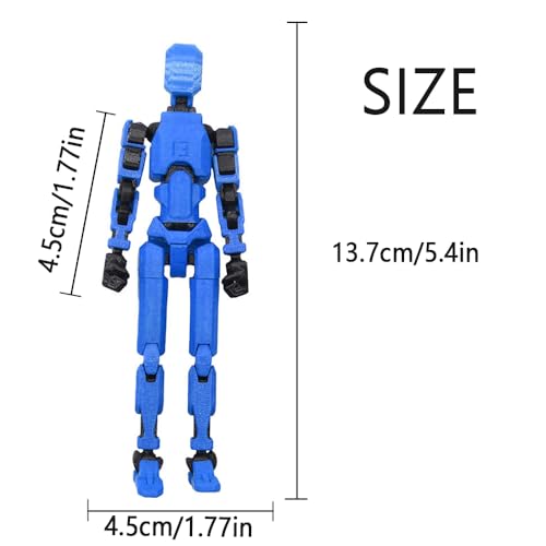 Image of Assembly Completed 13 Action Figures, Upgrade Titan 13 Action Figure, 3D Printed Action Figure Set, Dummy Robot 13 , Multi-Articular Action Figures for Desktop Decorations (Blue-Assembly Completed)