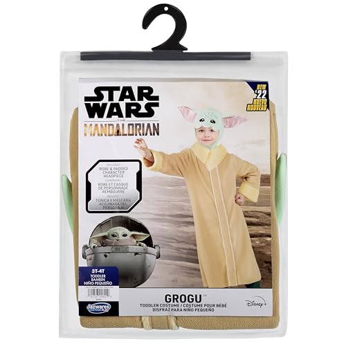 Image of STAR WARS Toddler Grogu Costume, Officially Licensed Mandalorian Toddler Yoda Halloween Costume for Boys