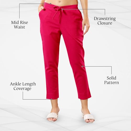 Image of TRASA Ultra Soft Cotton Regular and Plus 8 Colour Cotton Pants for Womens and Girls - Available Sizes : M,L,XL,2XL,3XL,4XL,5XL