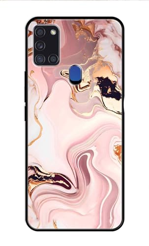 Image of Metal TPU Printed Back Cover for Samsung Galaxy A21s (Marble Design -J1) 360 Degree Protection | Camera Protection -25092024(AR)