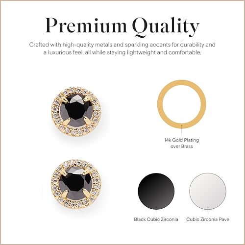 Rocksbox Kate Studs - Cubic Zirconia Pave - High Polish Plating - Premium Quality Jewelry - 9mm3