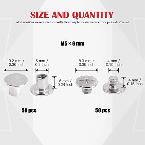 image for Hilitchi 50 Sets M5 x 5/10 / 15/25 / 35/45 Phillips Chicago Screw Post