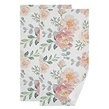 Pink Rose Hand Towels Flowers Towel Set of 2 Summer Fall 28×14 inchs Small Bath Towels Soft Guest Fa