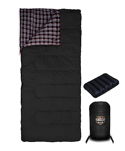 RhinoKraft All Season Sleeping Bag | Water Resistant | Weigh 2 Kg for Trekking, Travelling and Camping! Free Compression Sack | Free Travel Air Pillow