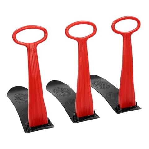 Dsmsseym - Snow Scooters, 3 Pack Foldable Cold Resistant Downhill Outdoor Kid Winter Ski Scooter Snow Sled w/Helpful Handle Cover