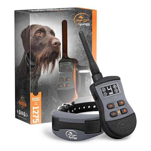 SportDOG Brand SportTrainer 1275 Remote Trainer - Bright, Easy to Read OLED Screen - 3/4 Mile Range - Waterproof, Rechargeable Dog Training Collar with Tone, Vibration, and Static, Black