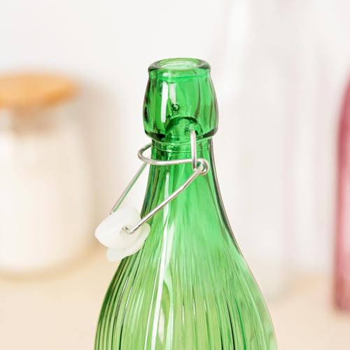 Quid Viba Trinkflasche mit Sodo-Glasdeckel, kühlschrankfest, nicht mikrowellengeeignet, recycelbar, 1 Liter