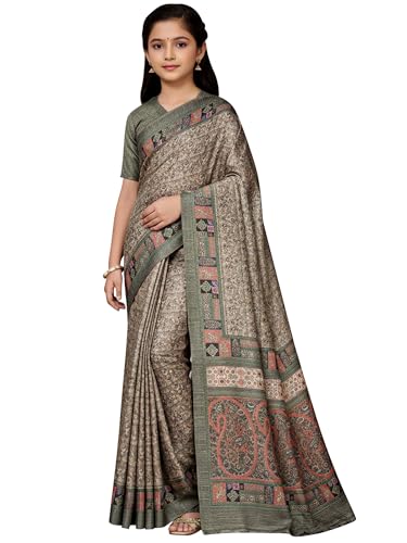 Image of AKHILAM Women's Shimmer Pashmina Silk Abstract Printed Saree With Unstitched Blouse Piece (BBABY7502 AI Parent)