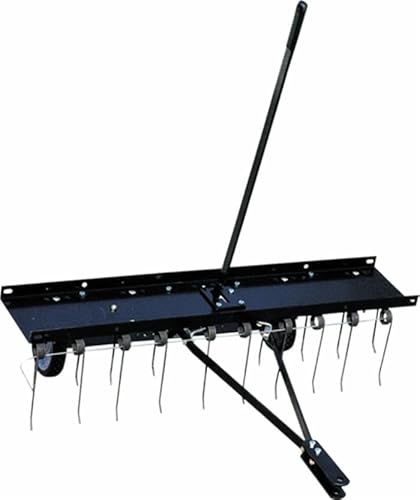 Ama Strigliatore per Trattorini Tagliaerba con 20 Molle in Acciaio – Larghezza di Lavoro di 102 cm, Facile da Usare con Leva di Controllo