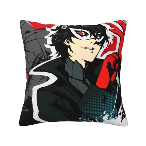 ペルソナ5 (5) ッションカバー 抱き枕カバー 装飾枕カバー 座布団カバー グッズ ギフト アニメグッズ 着脱簡単 洗える ソファ背当て 両面プリント かわいい おしゃれ 車やソファー 45x45cm