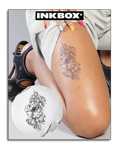 Inkbox Temporary Tattoos, Semi-Permanent Tattoo, One Premium Easy Long Lasting, Water-Resistant Temp Tattoo With For Now Ink - Lasts 1-2 Weeks, Peony Tattoo, 6 X 3 In, Lokte #TOP11